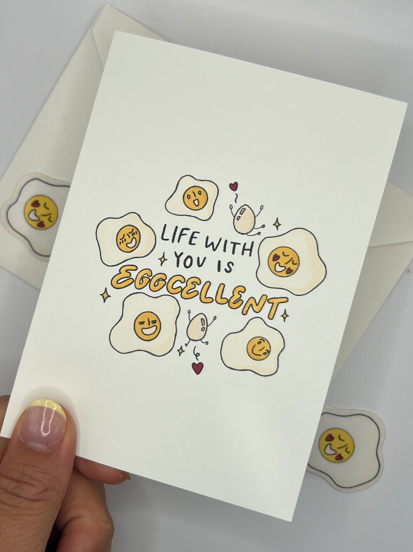 "Life With You is Eggcellent" Greeting Card