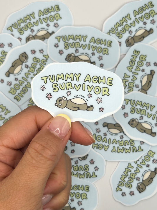 "Tummy Ache Survivor" Matte Sticker